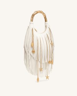 Alternative view of Chloe Metal Handle Fringe Top Handbag - Off White