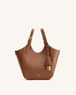 Ines Padlock Tote Bag - Chocolate Brown