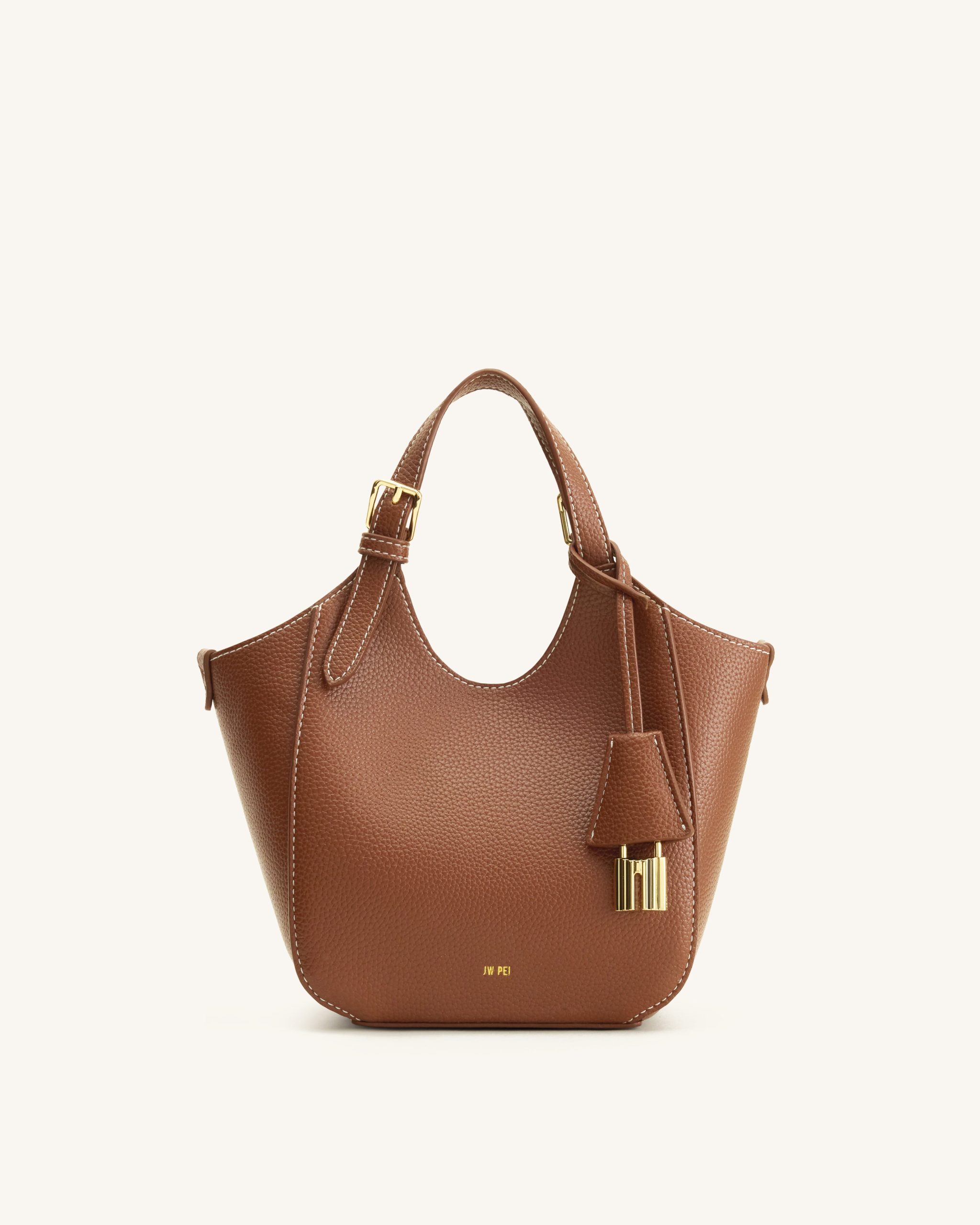 Ines Padlock Tote Bag - Chocolate Brown - Image 3