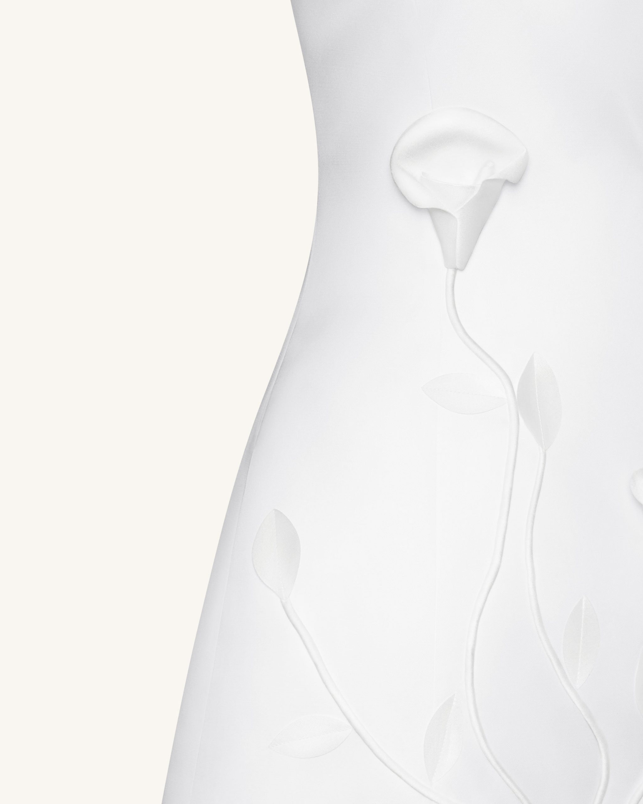 3D Floral Halter Mini Dress - White - Image 5