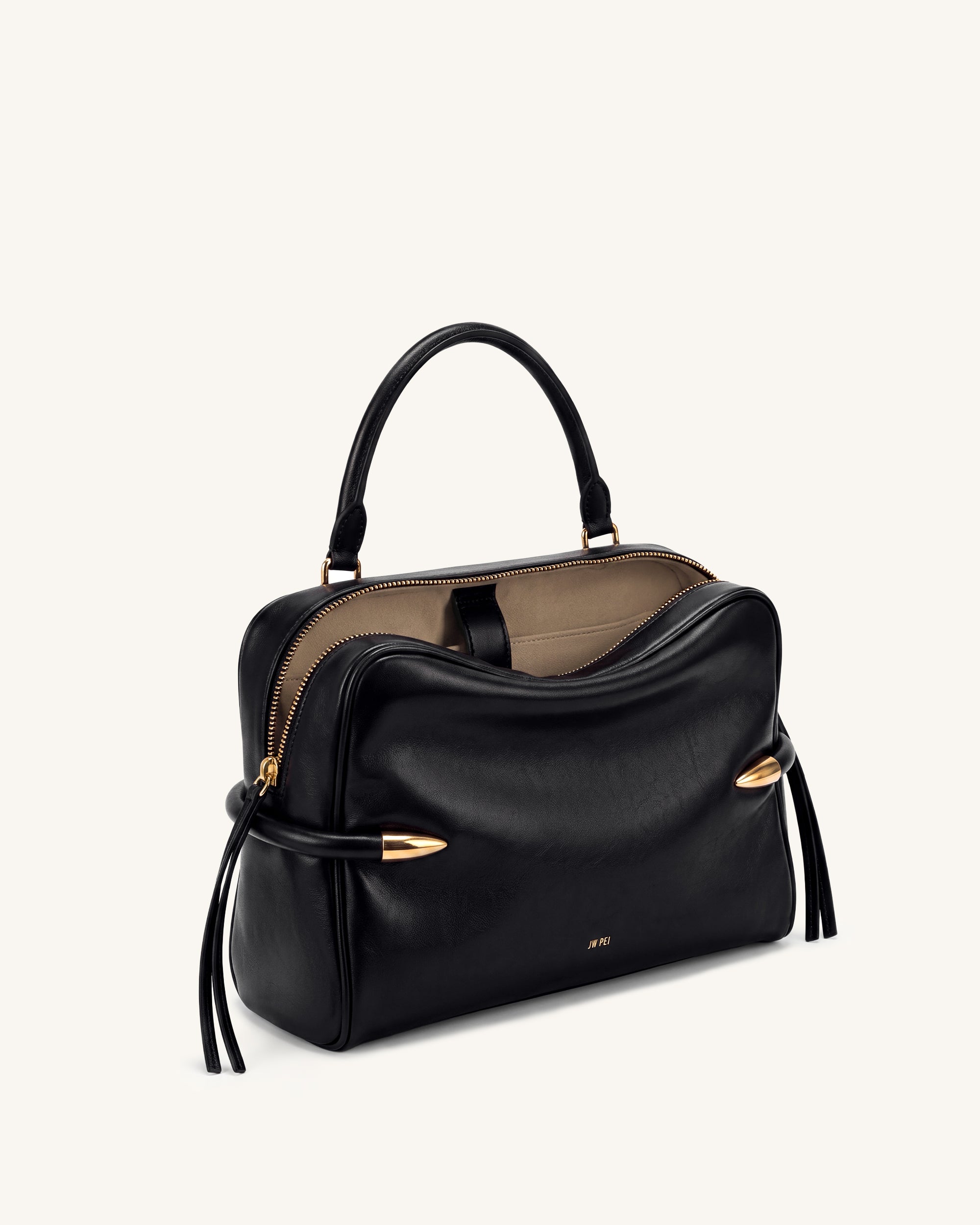 Callie Tusk Detail Shoulder Bag - Black - Image 3