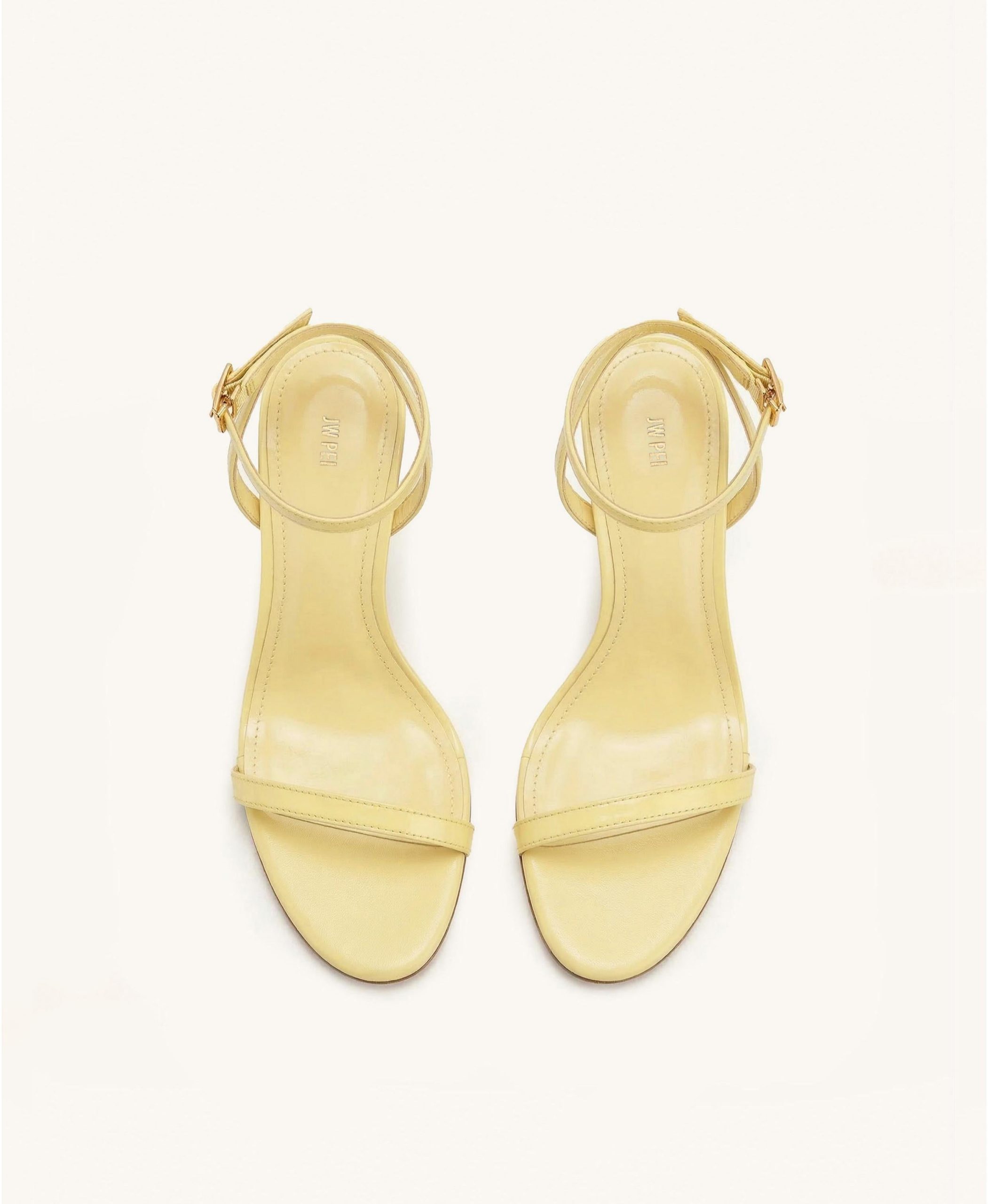 Alivia Gold Metal Heel Sandals - Pale Yellow - Image 2