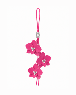 Orchid Spray Bag Charm - Pink
