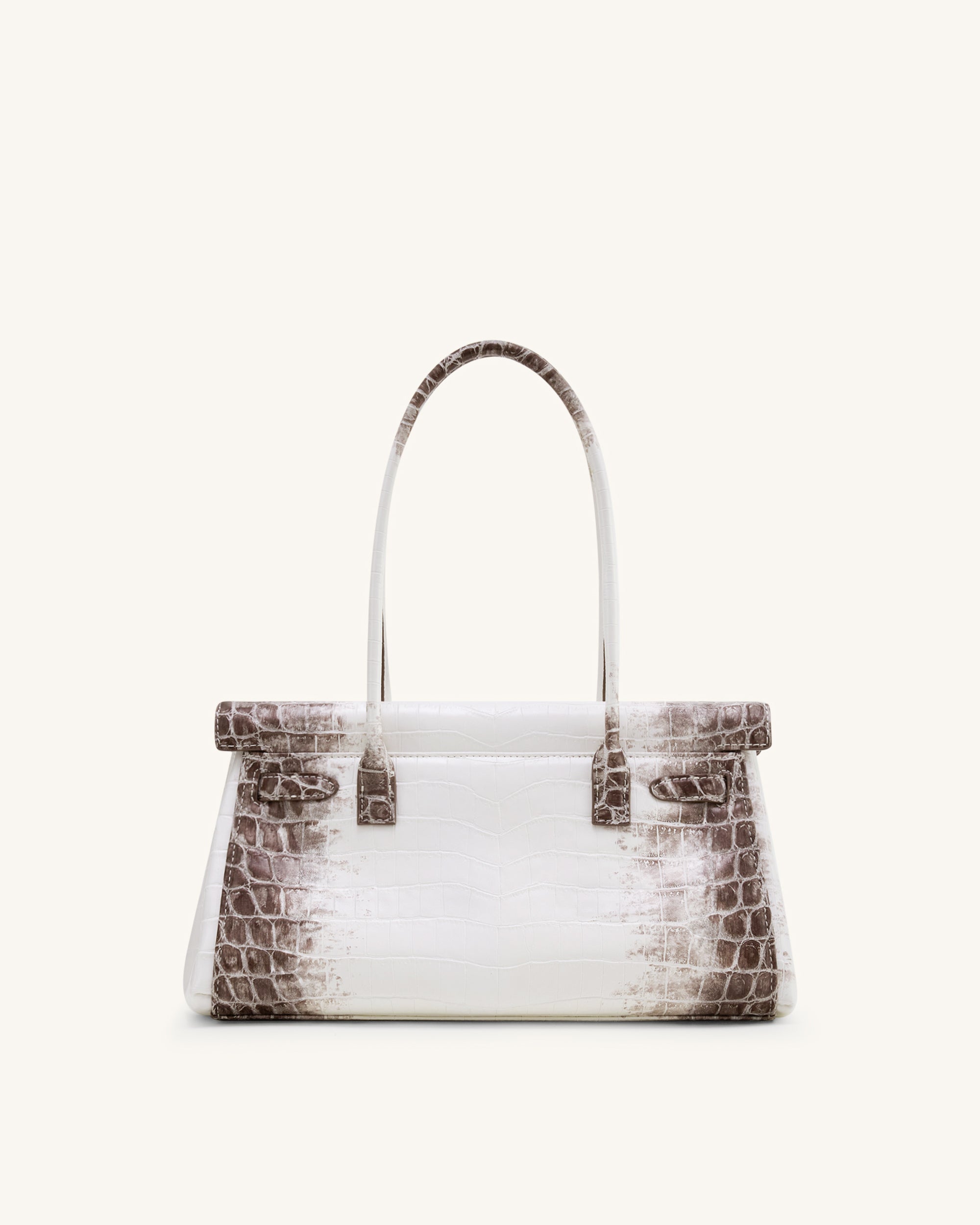 Yara Shoulder Bag - White Croc - Image 3
