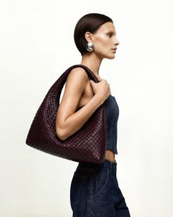 Alternative view of Laura Woven Shoulder Bag - Deep Burgundy