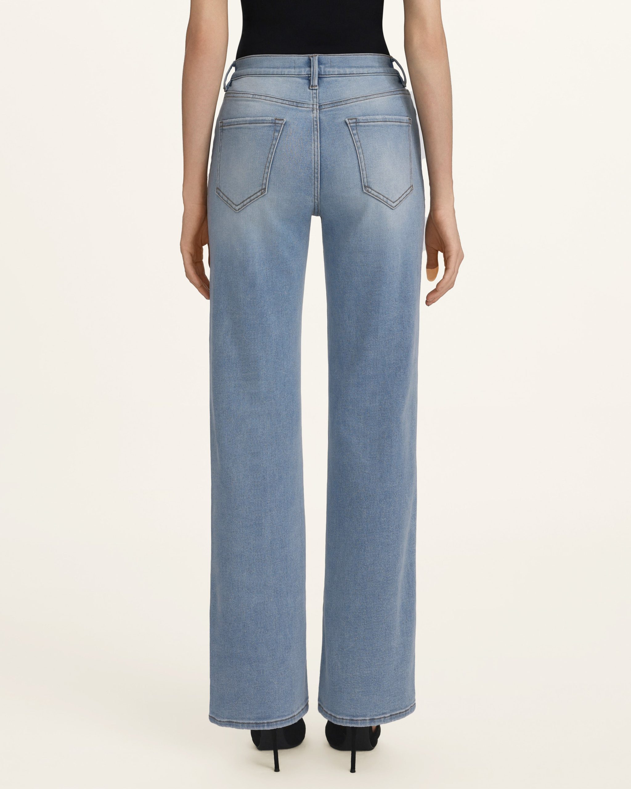 The Celestial Pearl Petal Straight Jeans - Pale Blue Eyes - Image 2