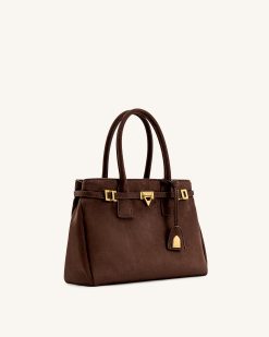 Alternative view of Miley Belt Embellished Tote Bag - Brown