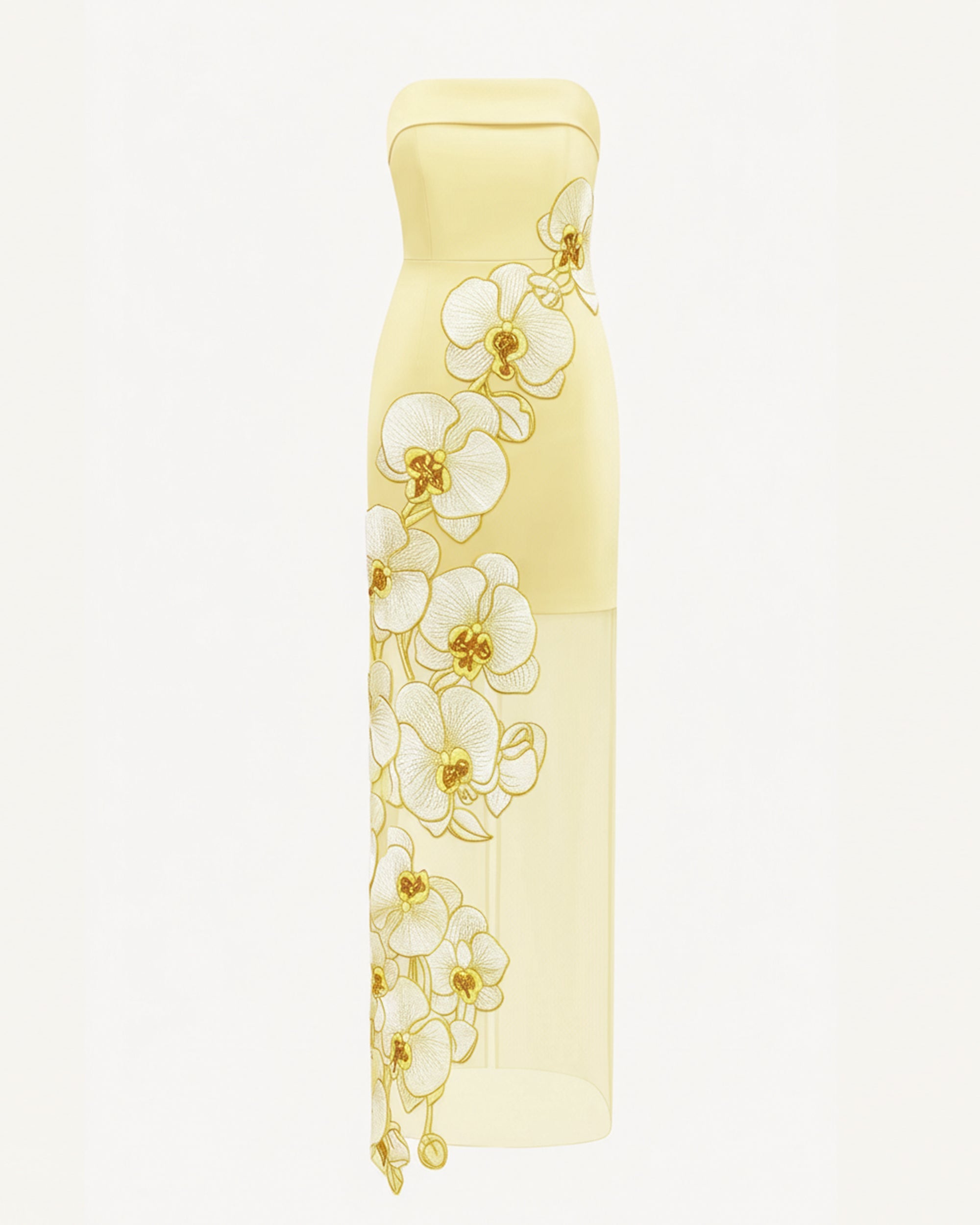 Orchid Embroidered Dress - Yellow - Image 2