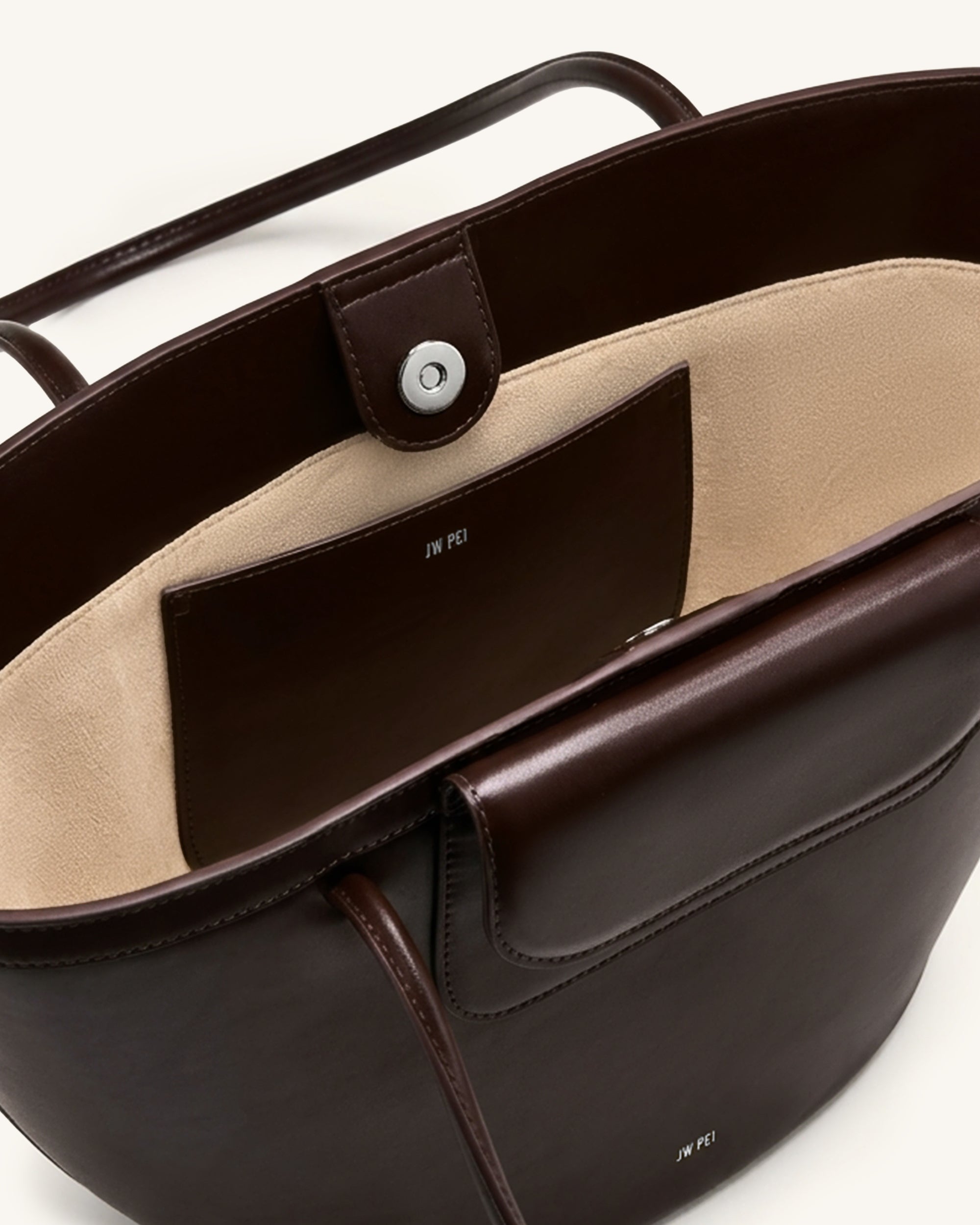 Corinne Pocket Tote Bag - Dark Brown - Image 4