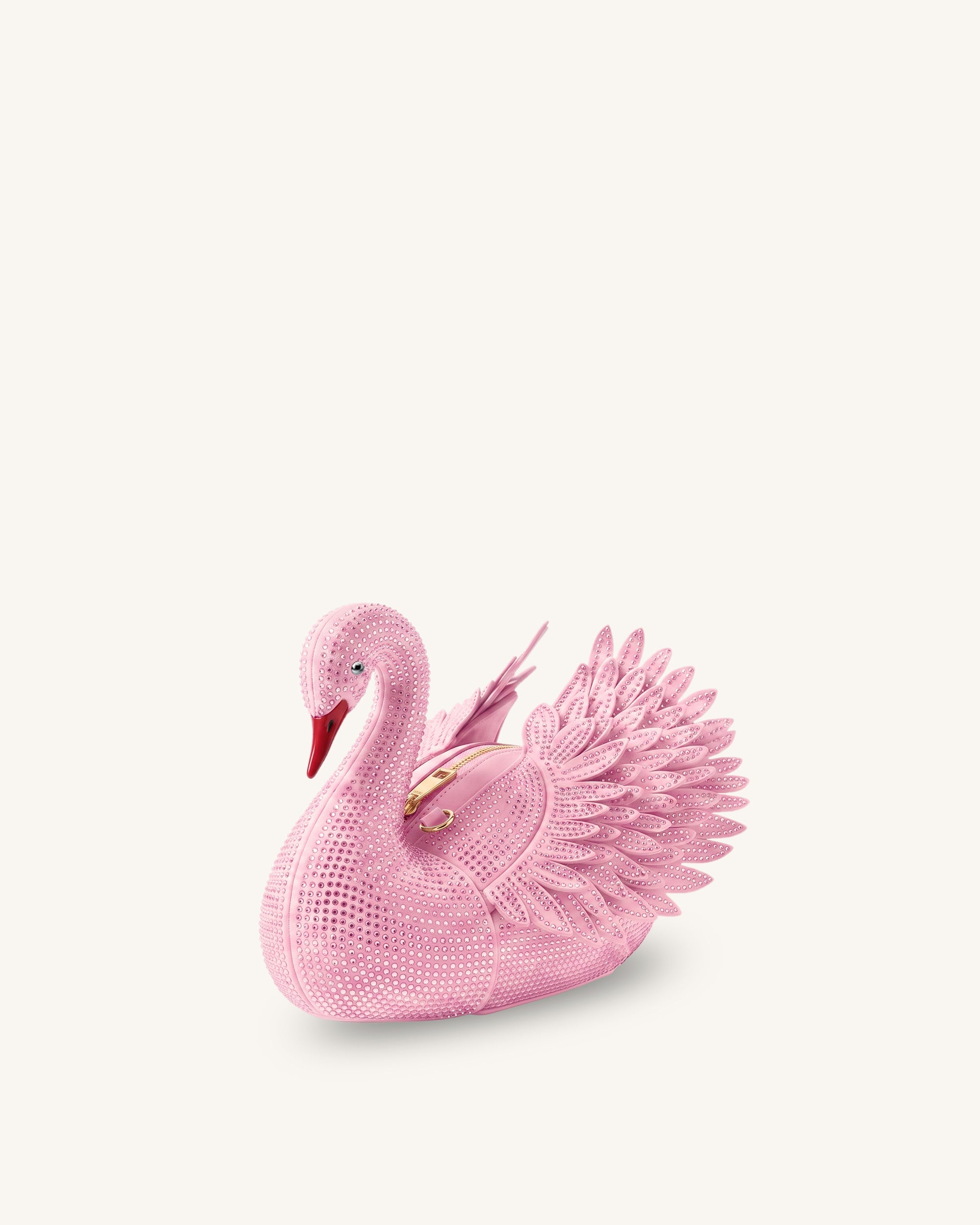 Alani Artificial Crystal Swan Shaped Crossbody Bag - Pink