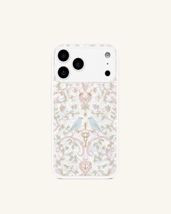 Vintage Romance Bird Pearl Shell Phone Case - White