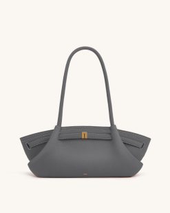 Hana Wide Tote Bag - Grey