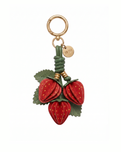 Strawberry Cluster Bag Charm - Red