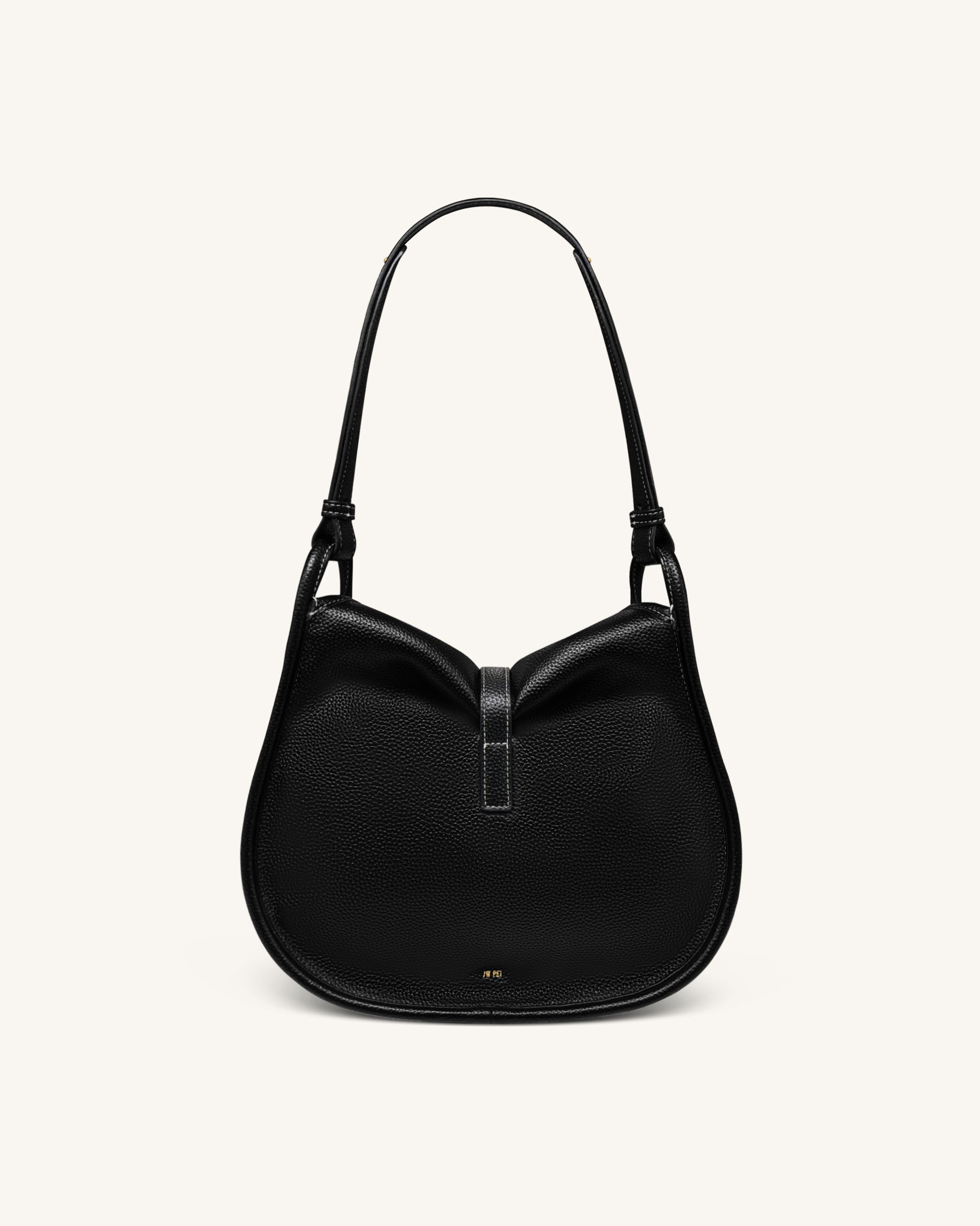 Arla Small Hobo Bag - Black Pebbled - Image 4