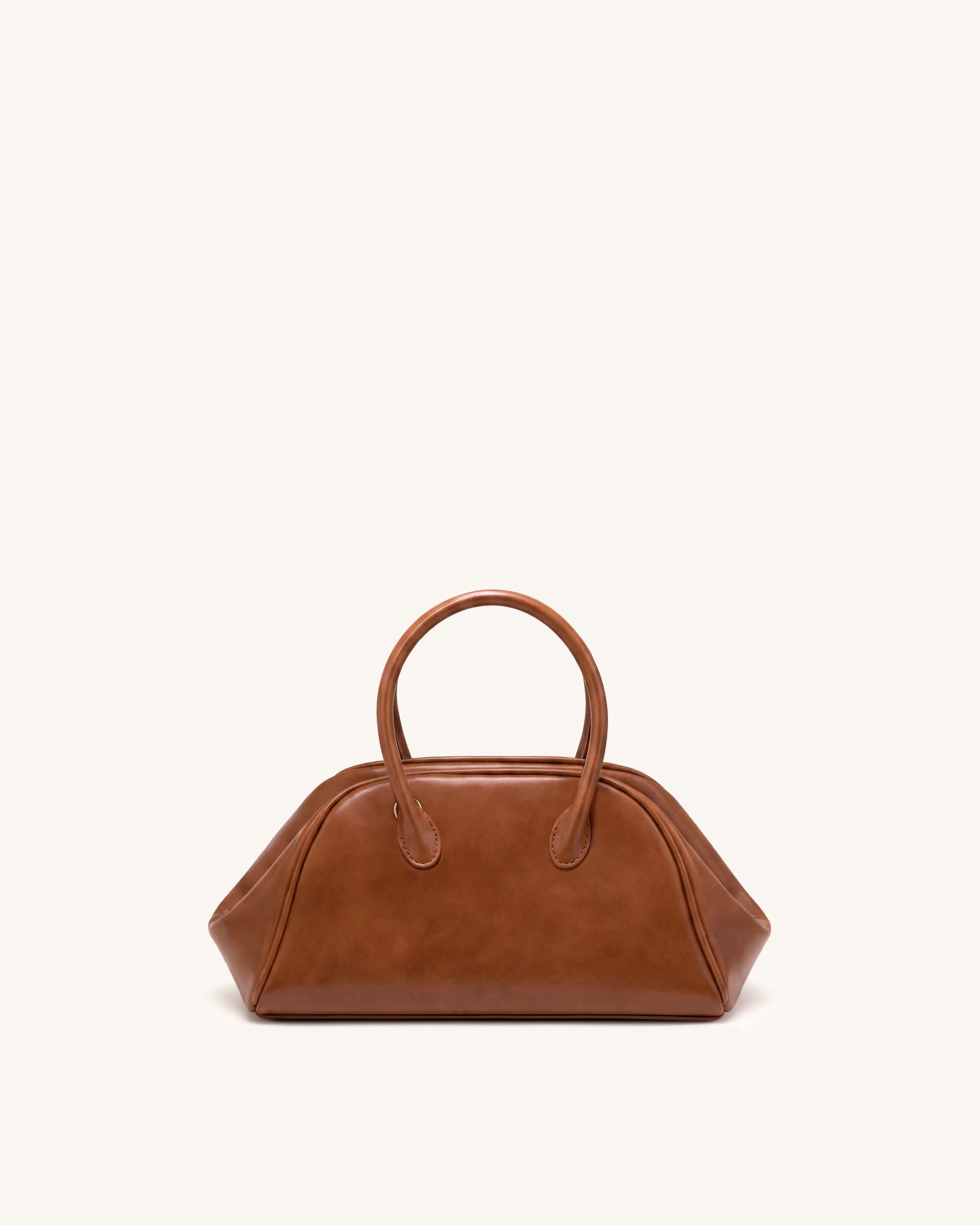 Veda Vintage Finish Bowler Bag - Saddle Brown - Image 3