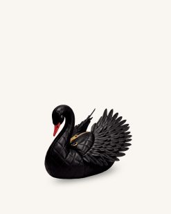 Alani Quilting Swan Shaped Crossbody Bag - Black